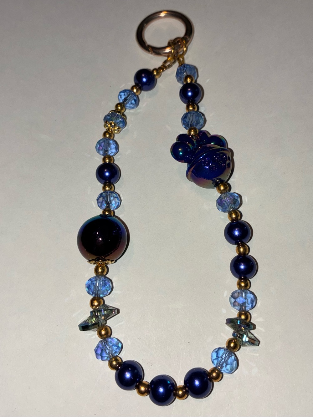 Beaded Charm Bracelet Keychain